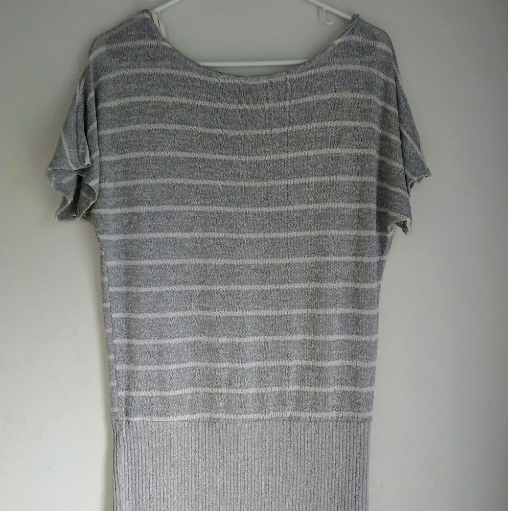 Grey and white stripped shirt/dress